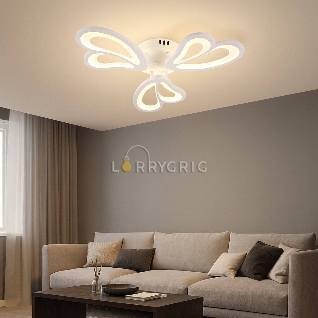 Lustra LED cu Telecomanda, 48W, 3 tipuri de lumina, Alb
