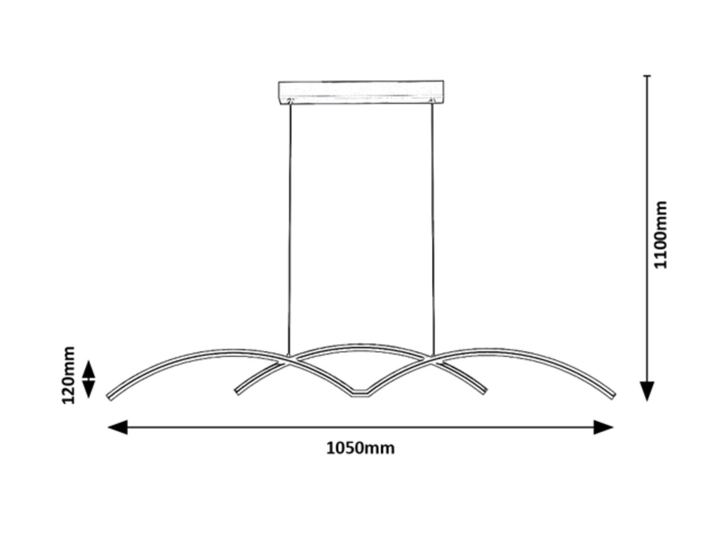Pendul LED River, 40W, lumina neutra (4000K), Negru