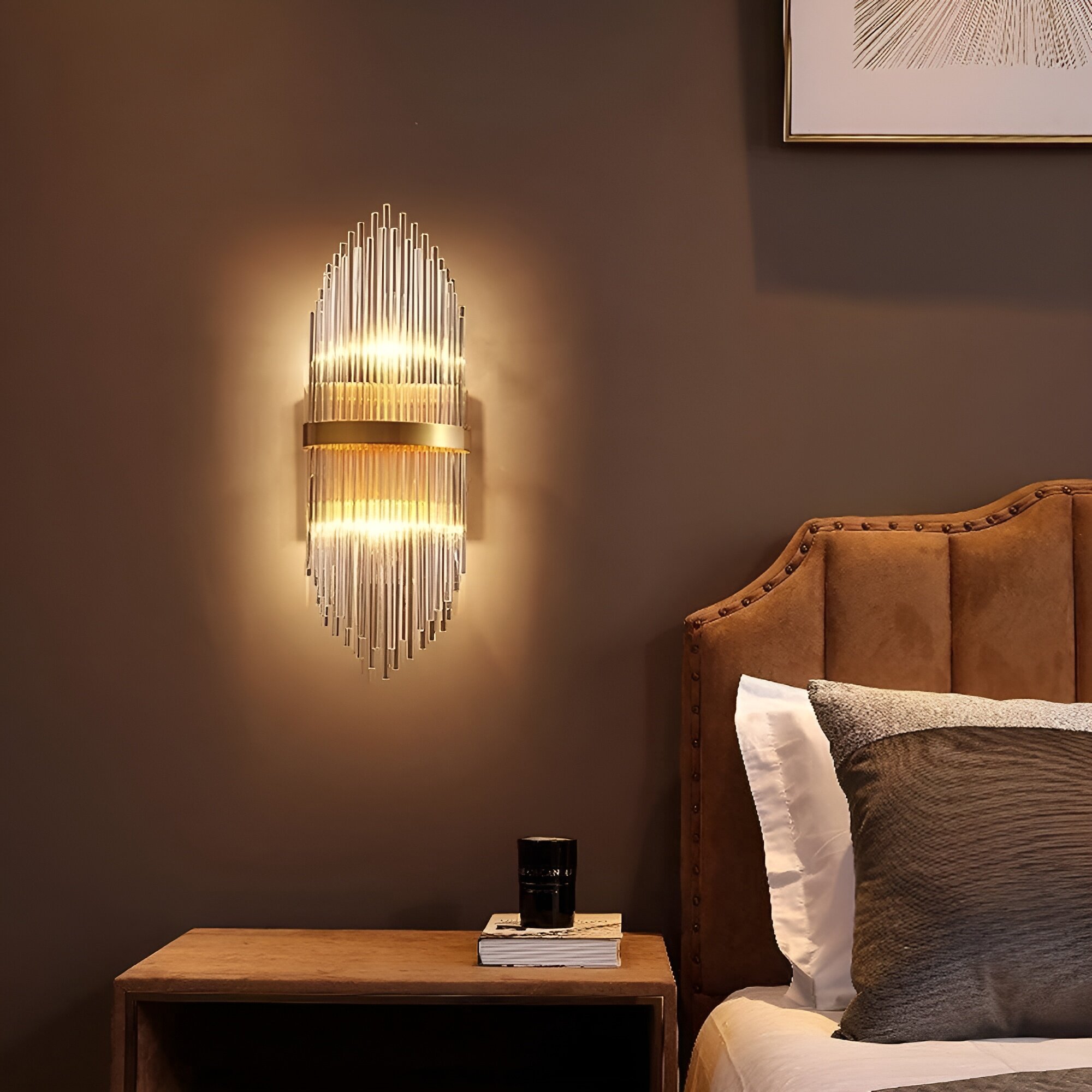 Aplica LED Cristal, 10W, 3 Tipuri de lumina, Auriu