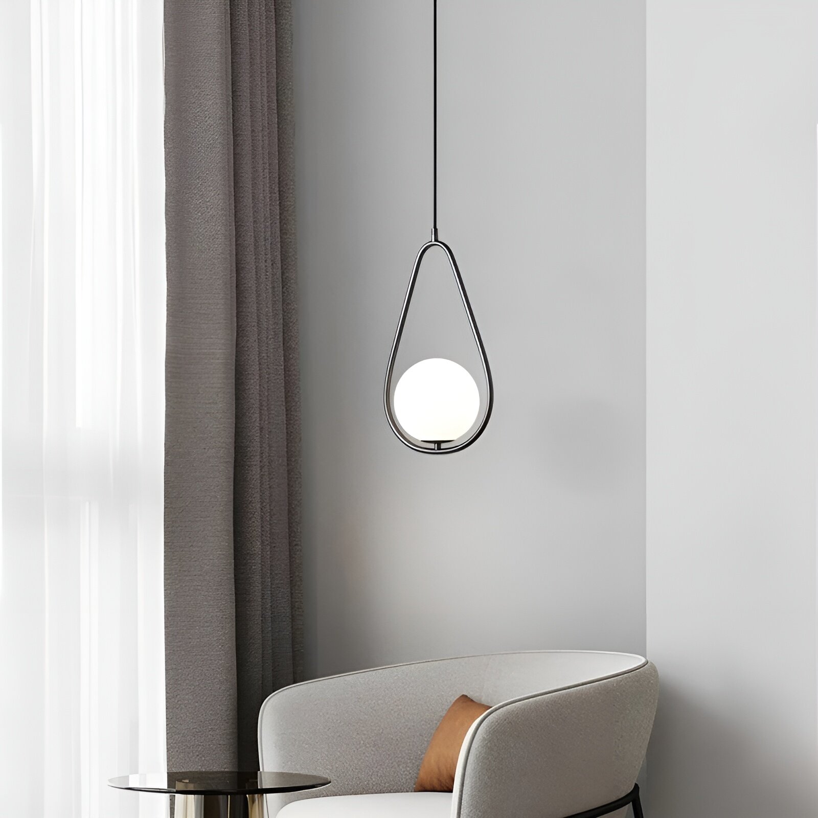 Pendul cu abajur, 1 x E14, Negru