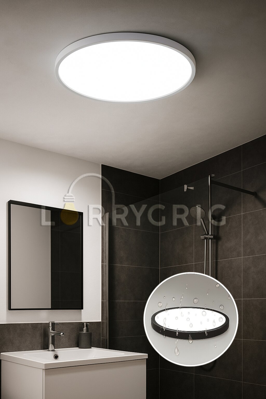 Plafoniera LED Baie 30CM, 24W, 3 tipuri de lumina, IP40, Alb