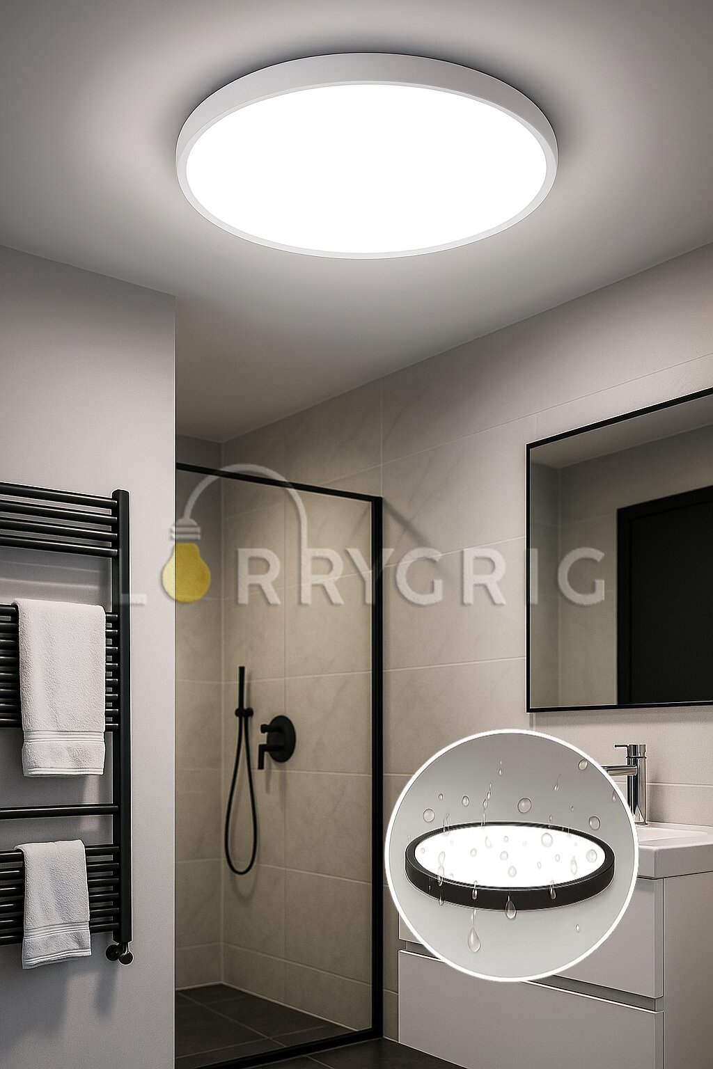 Plafoniera LED Baie 40CM, 32W, 3 tipuri de lumina, IP40, Alb