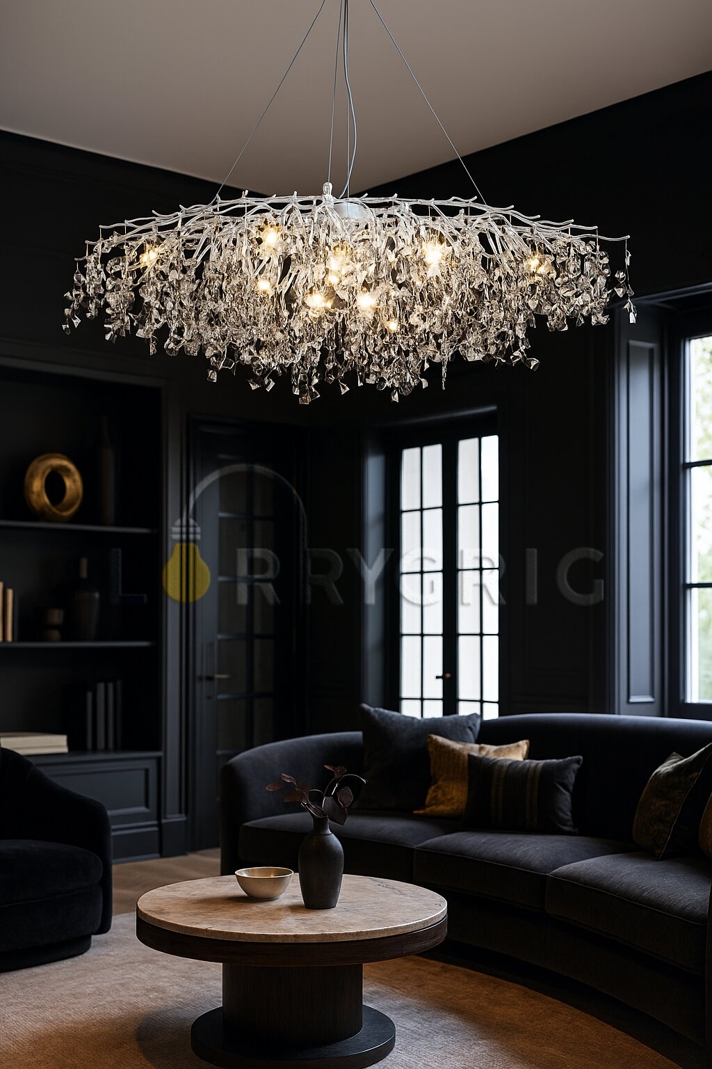 Candelabru Cristal, 120x55cm, Argintiu