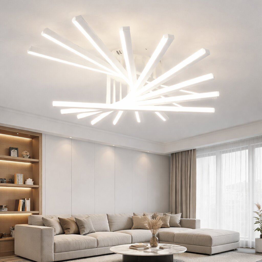 Lustra LED cu Telecomanda, 164W, 3 tipuri de lumina, Alb