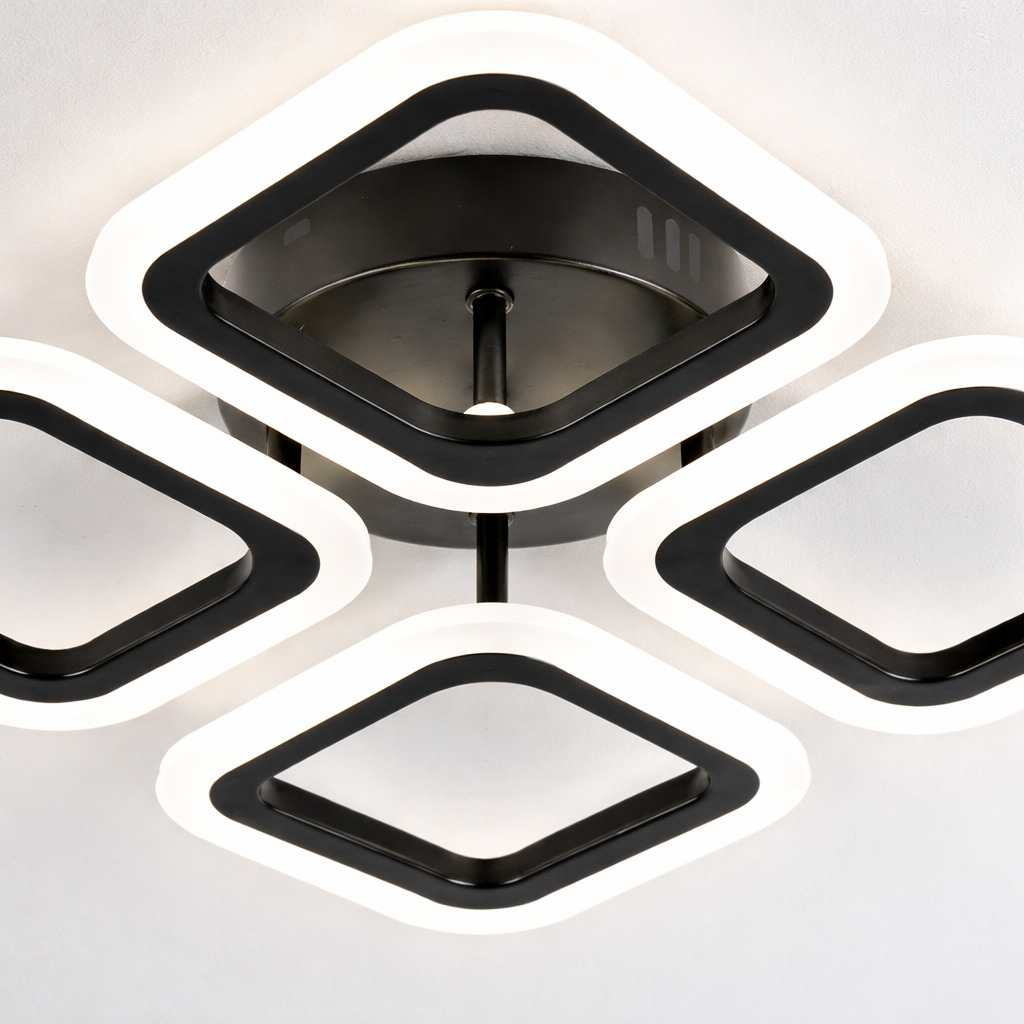 Lustra LED Square, 56W, Negru