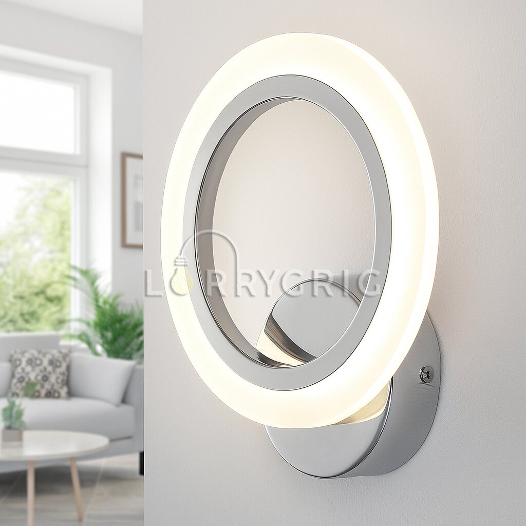 Aplica LED, 12W, 3 tipuri de lumina, Crom
