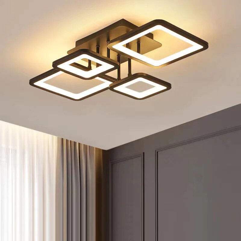 Lustra LED cu Telecomanda, 128W, 3 tipuri de lumina, Maro