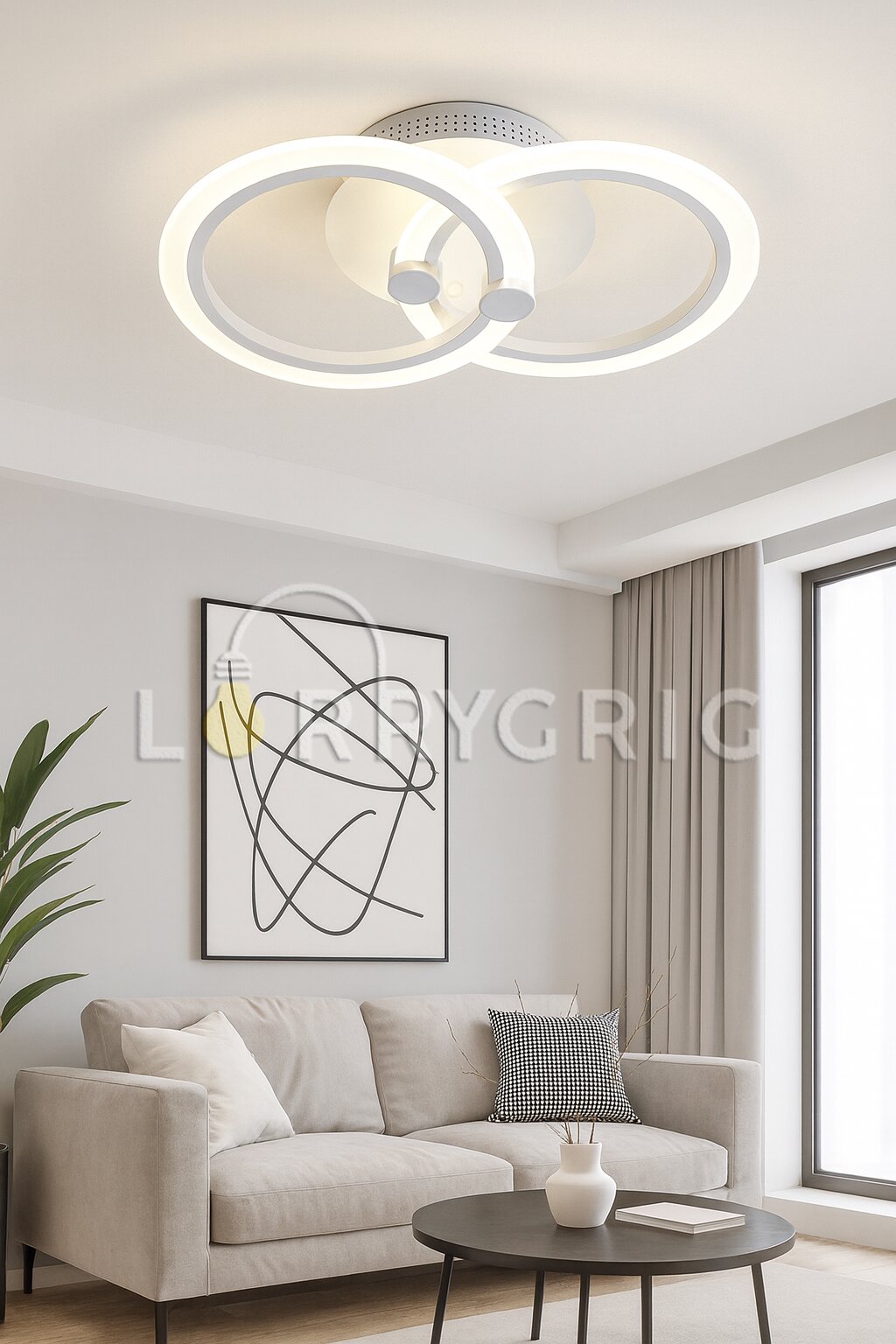 Lustra LED cu Telecomanda, 48W, 3 tipuri de lumina, Alb