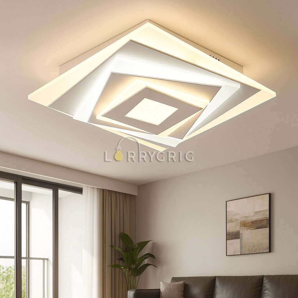 Aplica LED Square, 84W, 3 tipuri de lumina, Alb