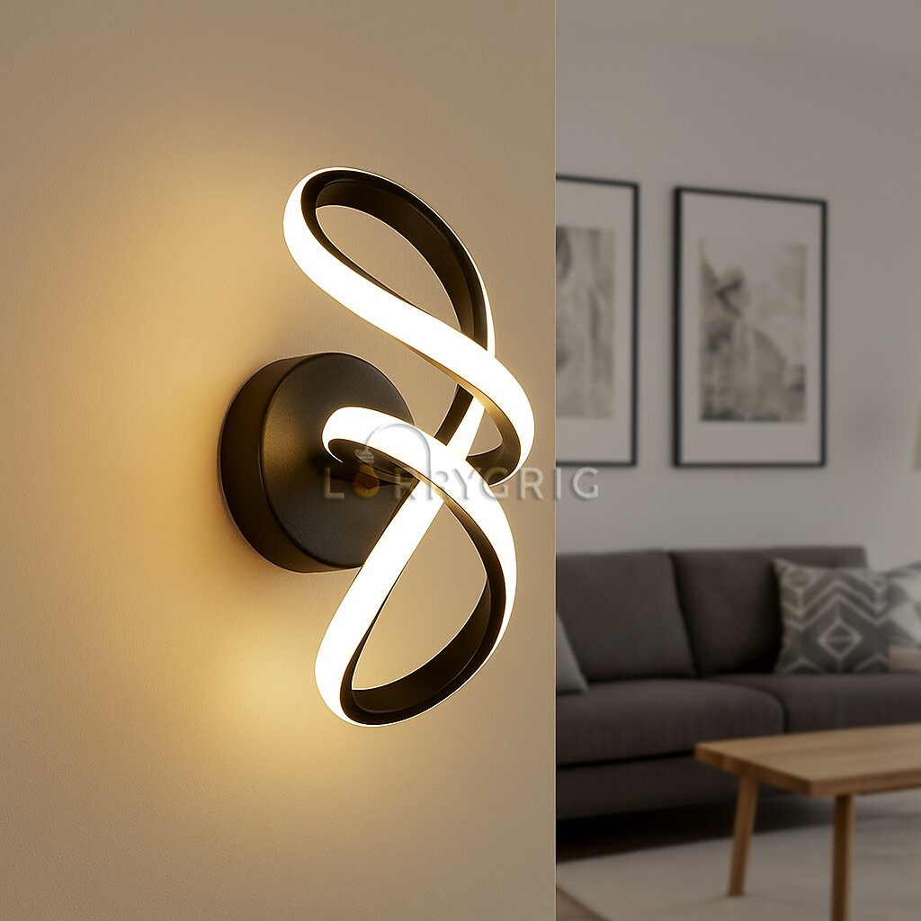 Aplica LED, 20W, 3 tipuri de lumina, Negru
