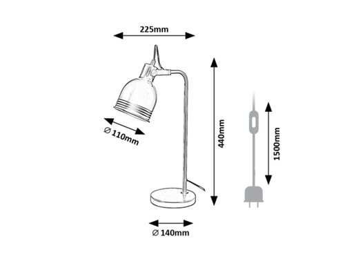 Lampa de birou Flint, 1 x E14, negru