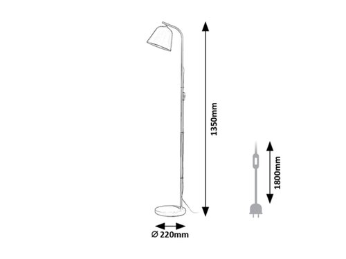 Lampadar Malia, 1 x E27, gri