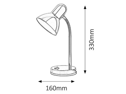 Lampa de birou Clark, 1 x E27, crom