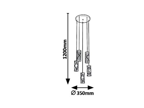 Pendul Oberon, 5 x E14, Maro