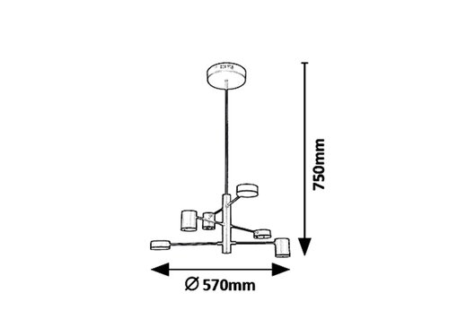 Pendul LED Solomon, 30W, lumina neutra (4000K), Negru