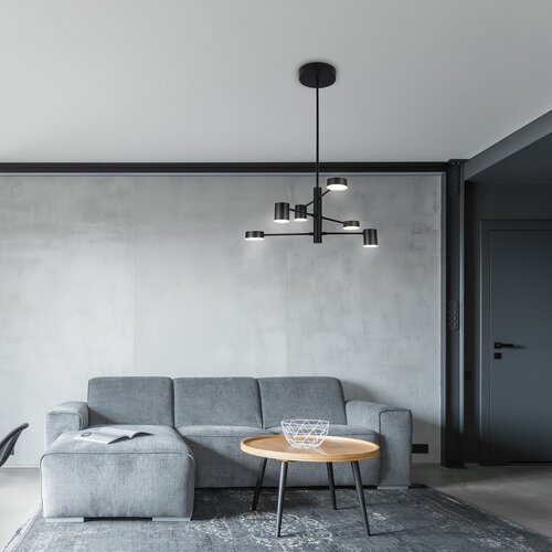 Pendul LED Solomon, 30W, lumina neutra (4000K), Negru