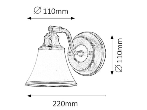 Aplica Grando, 1 x E14, Bronz