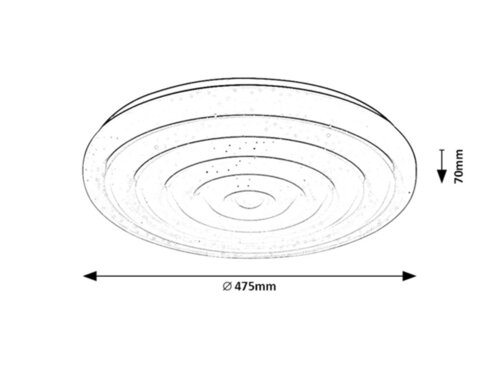 Plafoniera Katina LED cu Telecomanda, 36W, 3070lm, lumina reglabila (3000K - 6500K)