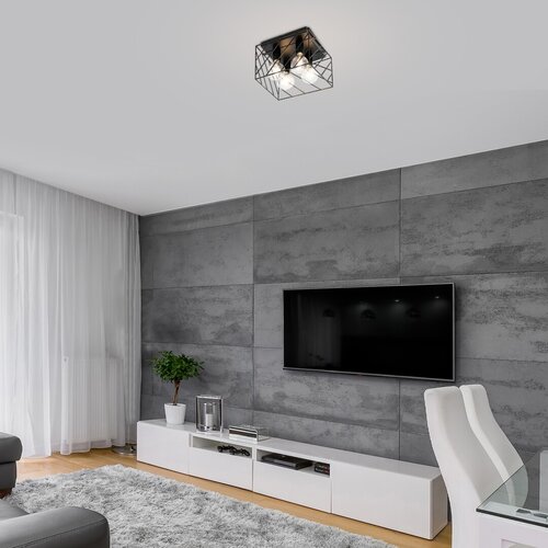 Plafoniera Boroo, 4 x E27, negru mat