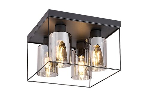 Plafoniera Chadwick, 4 x E27, negru