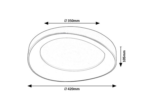 Plafoniera Iliana LED, 38W, 2600lm, lumina calda (3000K)