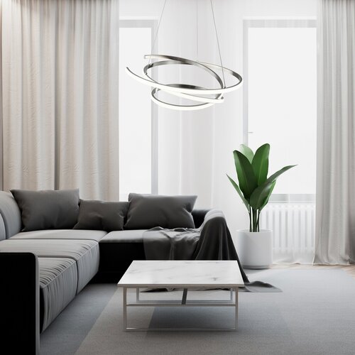 Pendul LED Esilda, 42W, lumina neutra (4000K), Crom