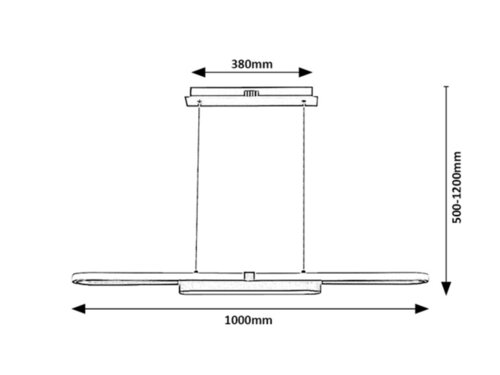 Pendul LED Contessa, 48W, lumina neutra (4000K), Negru