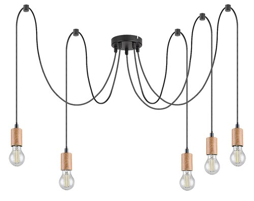 Pendul Dollien, 5 x E27, Negru