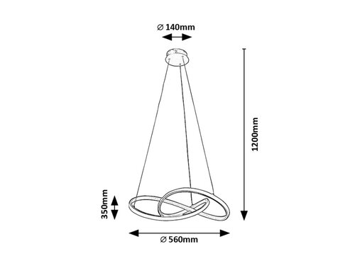 Pendul LED Castiel, 36W, lumina calda (3000K), Auriu