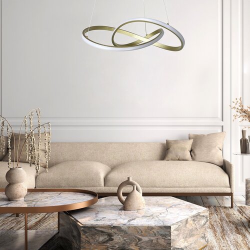 Pendul LED Castiel, 36W, lumina calda (3000K), Auriu