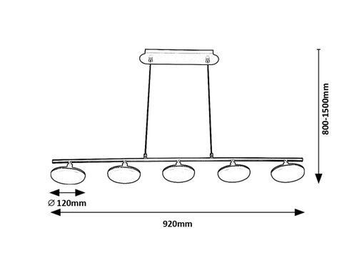 Pendul LED Madi, 20W, lumina calda (3000K), Negru