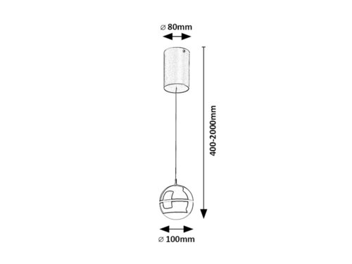 Pendul LED Maelo, 6W, lumina neutra (4000K), Negru