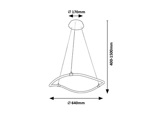 Pendul LED Serena, 34W, lumina neutra (4000K), Negru