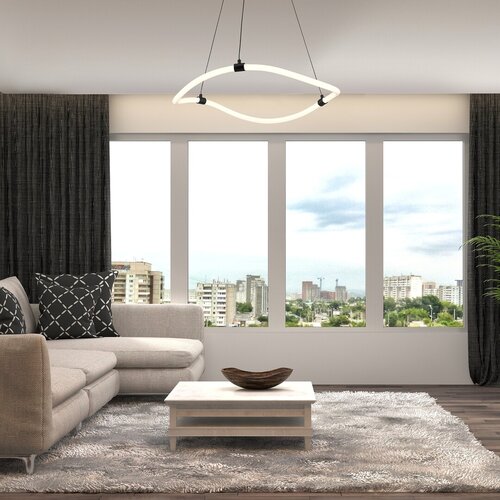 Pendul LED Serena, 34W, lumina neutra (4000K), Negru