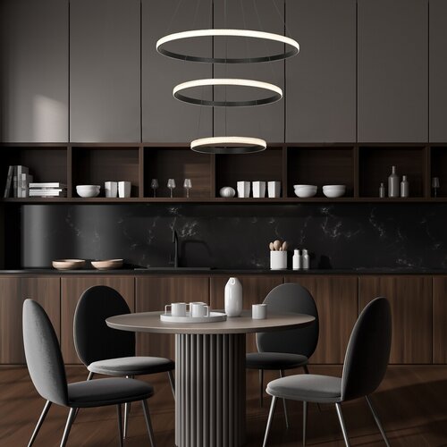 Pendul LED Grete, 100W, lumina calda (3000K), Negru