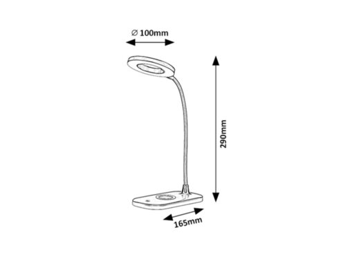 Lampa de birou Hardin LED, 5W, 3 tipuri de lumina, Alb