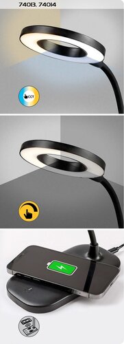 Lampa de birou Hardin LED, 5W, 3 tipuri de lumina, Alb
