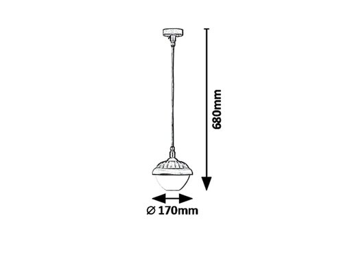 Pendul Modesto, 1 x E27, negru, IP44