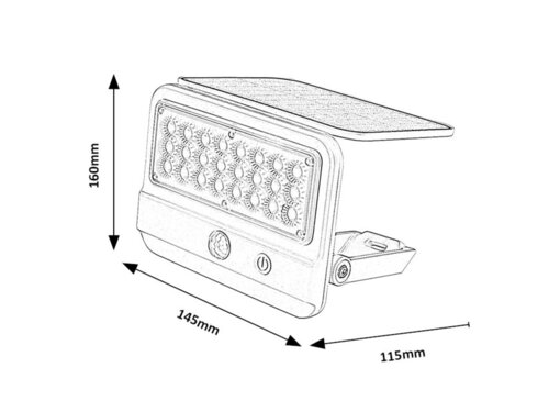 Lampa Flaxton LED cu senzor de miscare, 7W, 700lm, lumina neutra (4000K), IP54