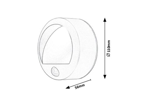 Aplica Amarillo LED cu senzor de miscare, 1.5W, 50lm, lumina calda (3000K), IP44