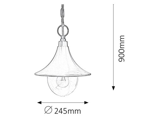 Pendul Konstanz, 1 x E27, negru, IP44