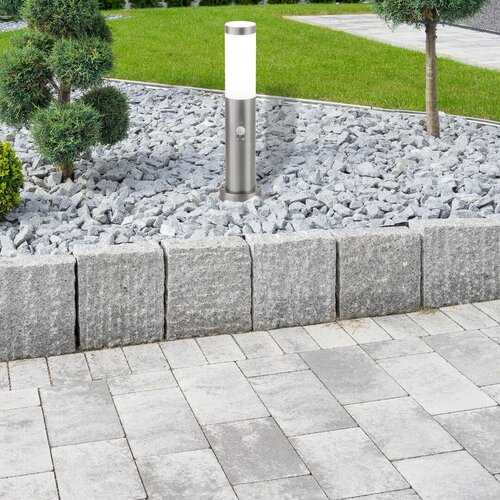 Lampadar Inox Torch cu senzor de miscare, 1 x E27, crom satin, IP44
