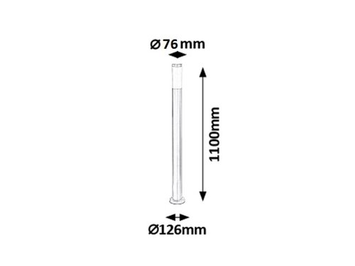 Lampadar Inox Torch cu senzor de miscare, 1 x E27, crom satin, IP44
