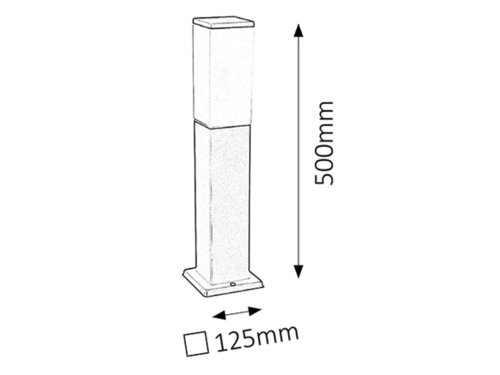 Lampadar Bonn, 1 x E27, negru mat, IP44