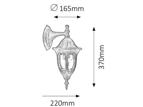 Aplica Milano, 1 x E27, auriu antic, IP43
