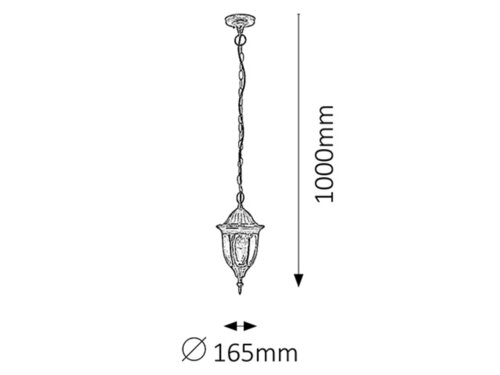 Pendul Milano, 1 x E27, auriu antic, IP43