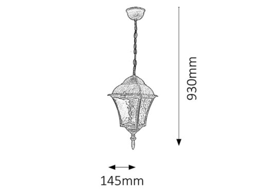 Pendul Toscana, 1 x E27, auriu antic, IP43