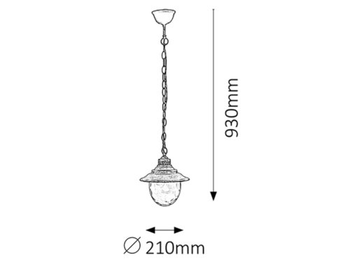 Pendul Barcelona, 1 x E27, auriu antic, IP43