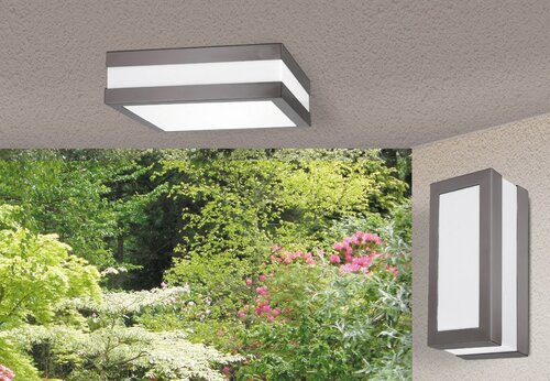 Plafoniera Stuttgart LED, 2 x E27, antracit, IP44