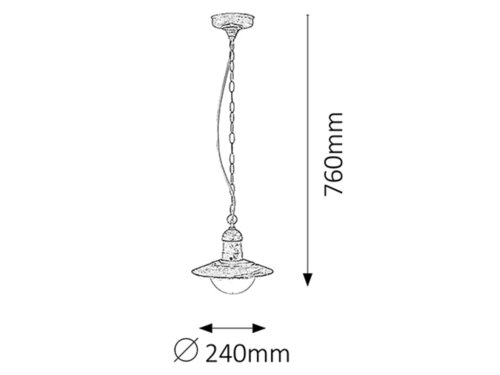 Pendul Oslo, 1 x E27, alb antichizat, IP44